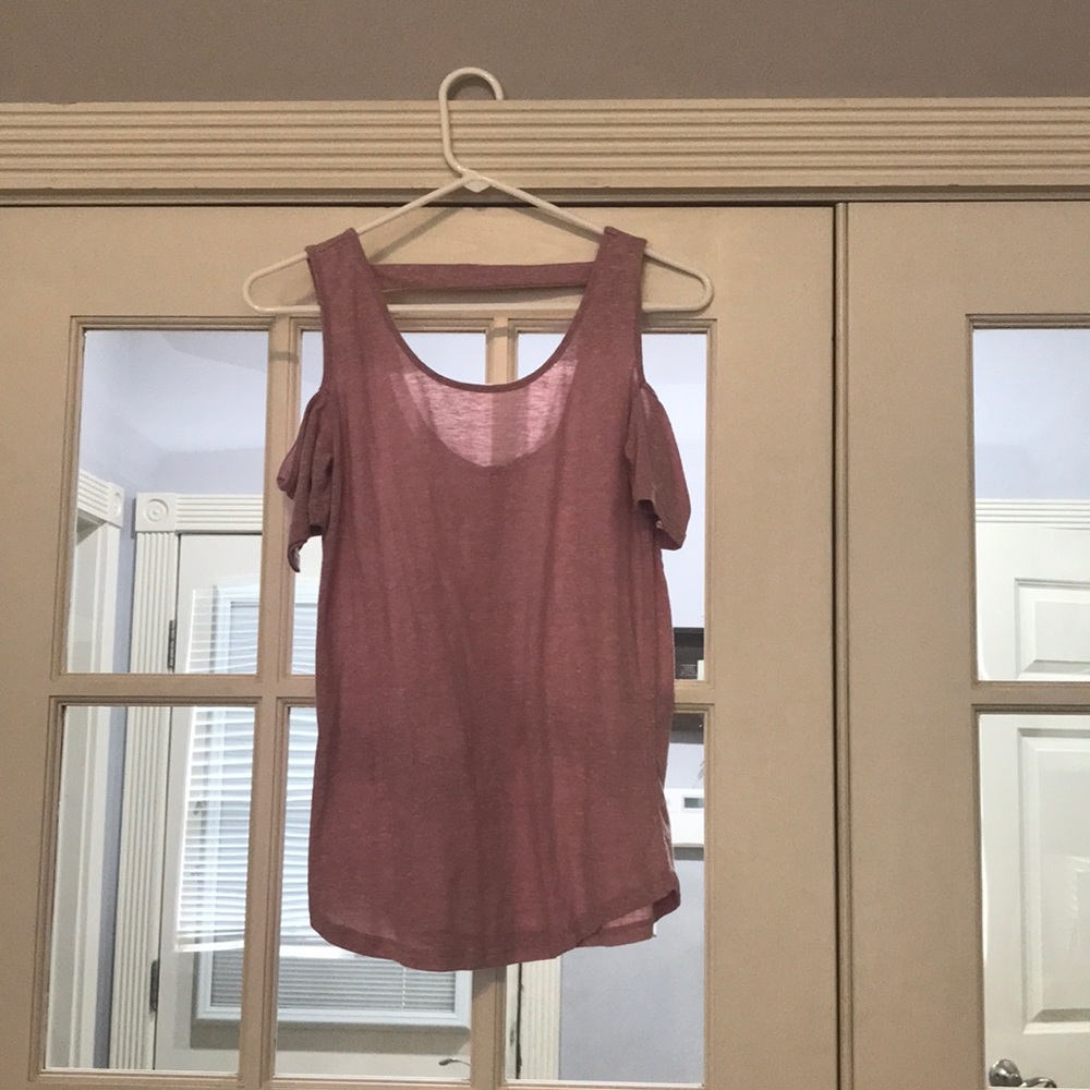 Heather pink short sleeve top